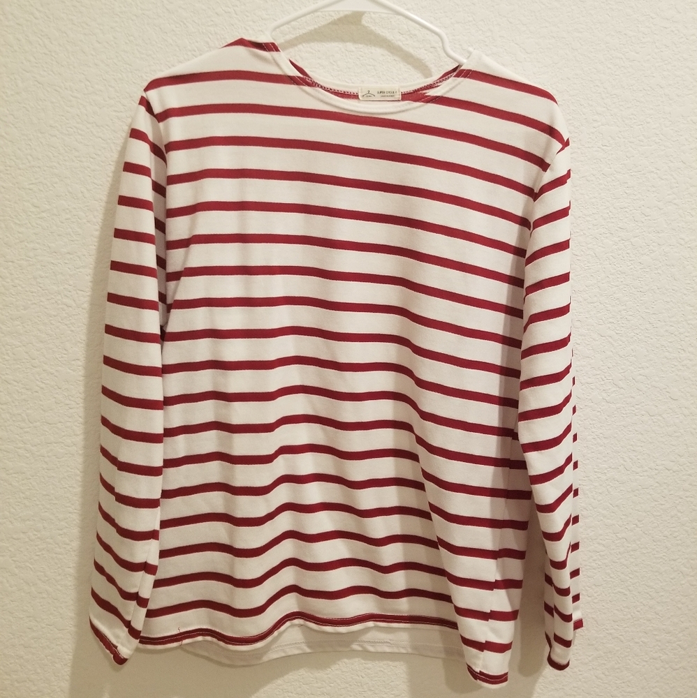 Kfashion Red and White Stripe Top